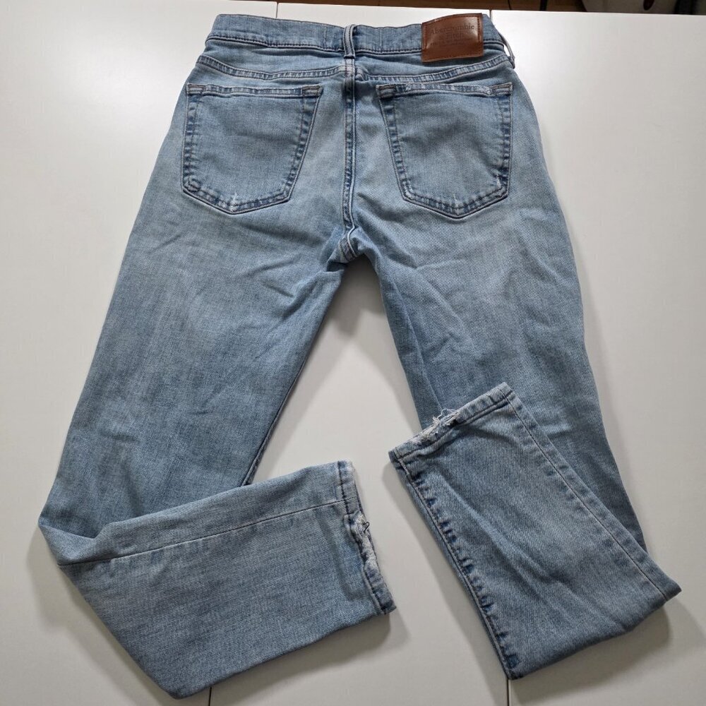 Abercrombie & Fitch Jeans Men 28x28 (27) Blue Athletic Skinny Stretch Distressed - Picture 16 of 16